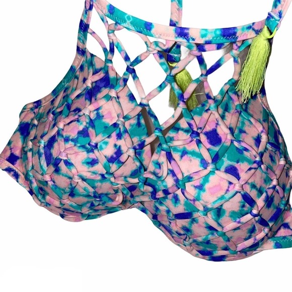 Shade & Shore Pink Mesh Bikini Top 34D - Picture 6 of 15